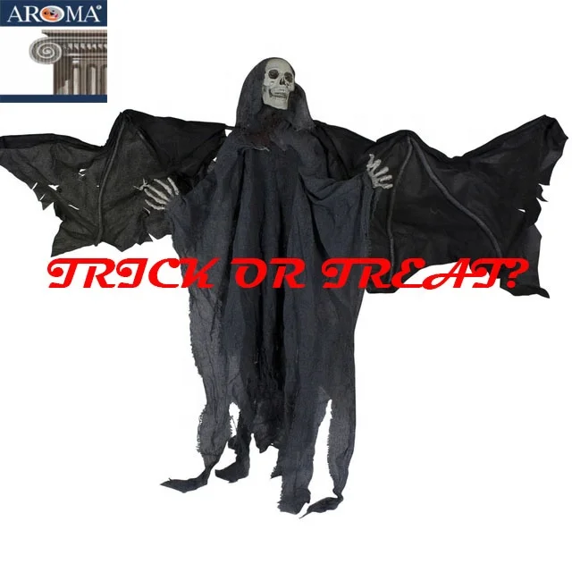 Halloween Decoration Hanging Animated Reaper with wings Black Scary Haunted House Props Halloween Party Decor