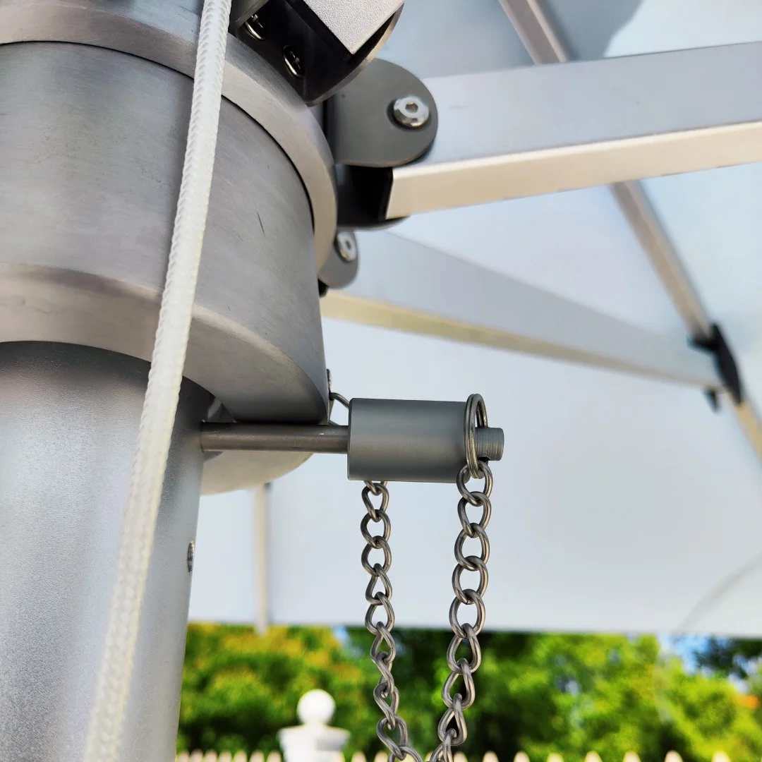 Vintage Double Layers Pulley Outdoor Patio Umbrella Market Yard Beach Deck Cafe Sunshade Garden Umbrella