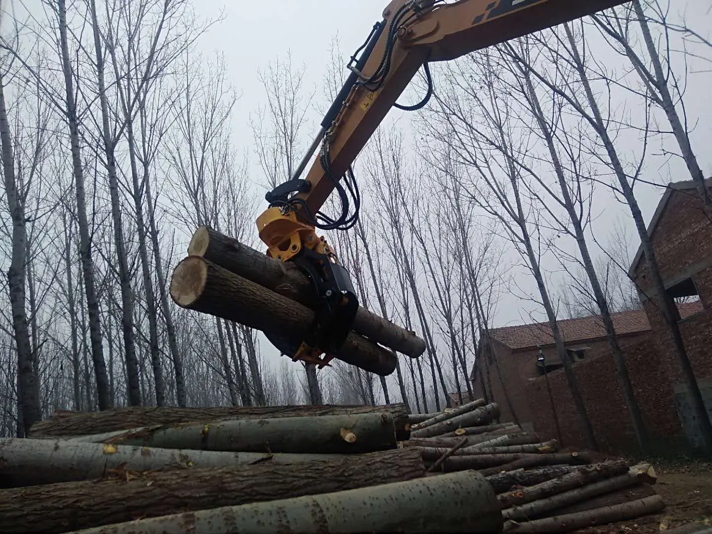 360 Rotating 20 Ton Excavator 5 Fingers MS Motor Forestry Hydraulic Log Grab