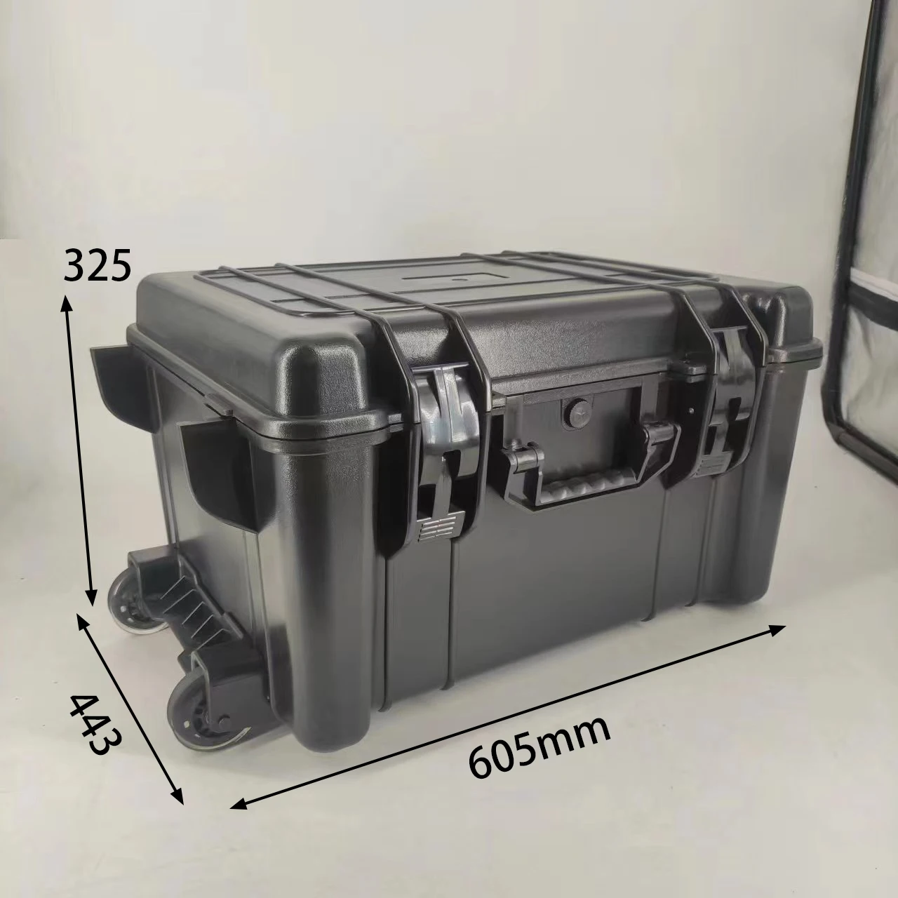 DPC126-3 Large-scale high quality hard Plastic IP67 Waterproof equipment storage carrying Case with tie rods and wheels