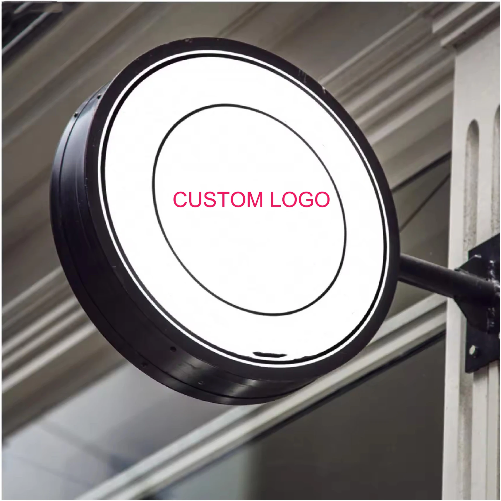 Outdoor Bonroy Banner Stand Exhibition Fabric LED Light Box Custom Logo Advertising Round Lightbox LED Light