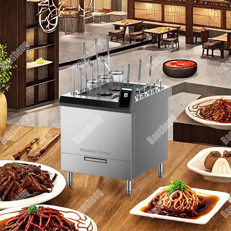 Factory Price Stainless Steel Automatic Lifting 3 6 9 Head Noodle Boiler Machine Gas Noodle Cooker