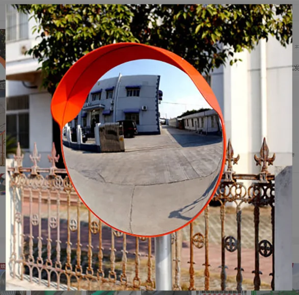 80Cm /100Cm New Safety Polycarbonate Unbreakable Orange Traffic Convex Mirror Outdoor