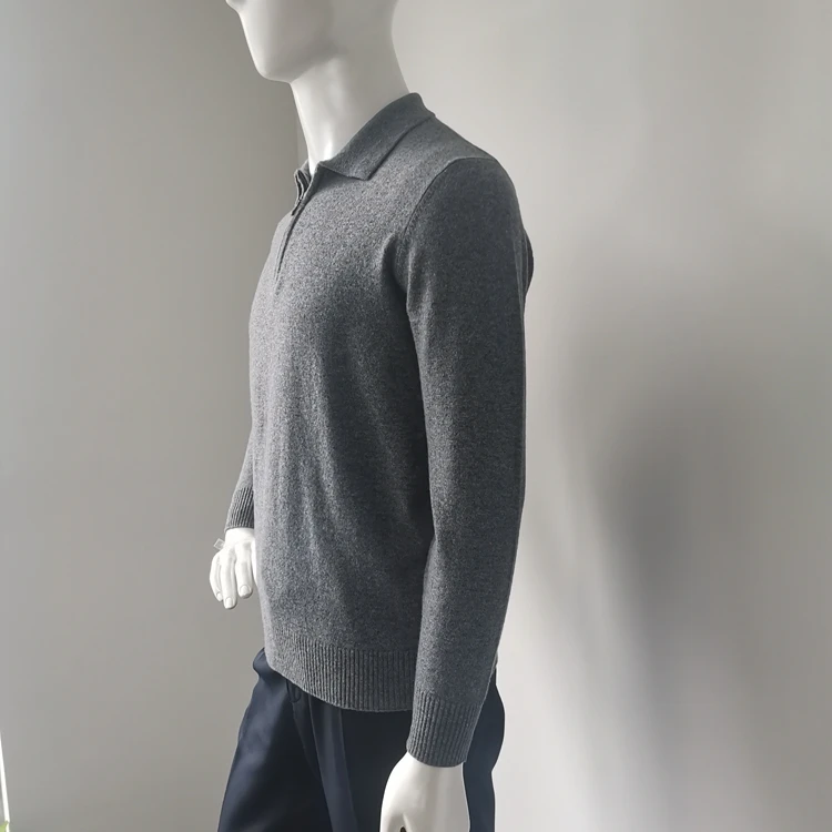 Custom Knitted Sweater Men Fashion Luxury cashmere Sweater Men Pullover Zipper Up Polo Sweater