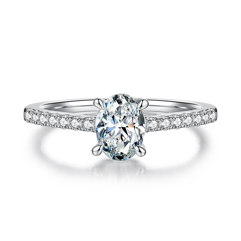 2022 Solitaire designs 925 Sterling Silver plated White Gold 1ct VVS Diamond Wedding Engagement Moissanite Rings for Women