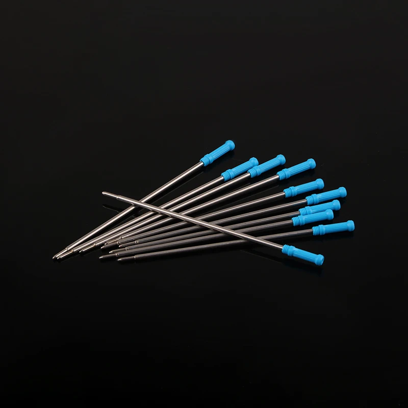 Hot Selling High Quality Fluent Writing Blue Black Ink 1.0mm Metal Refills For Ballpoint Pens