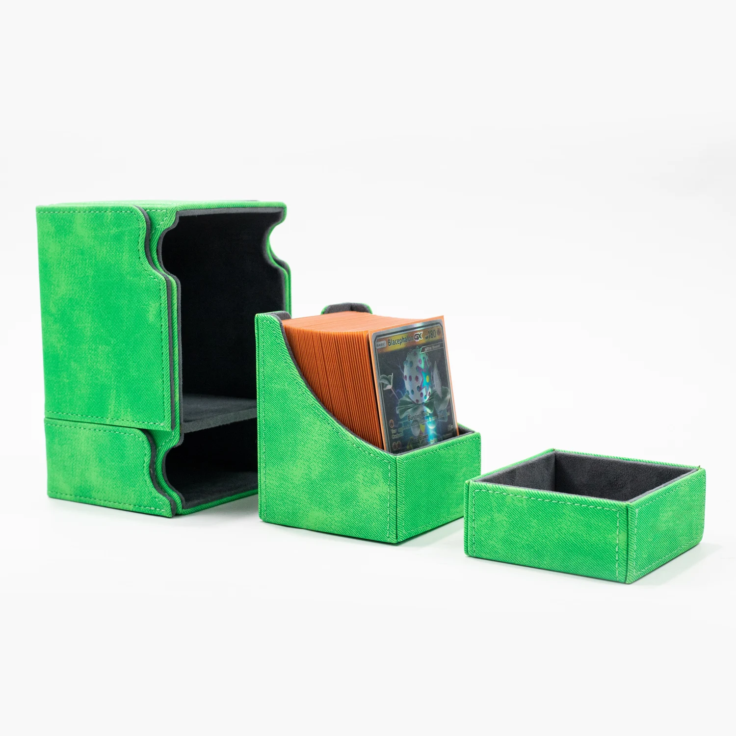 Watchtower 100+ PU Leather Decks Card Box with Magnets Trading Playing Holder box with drawer