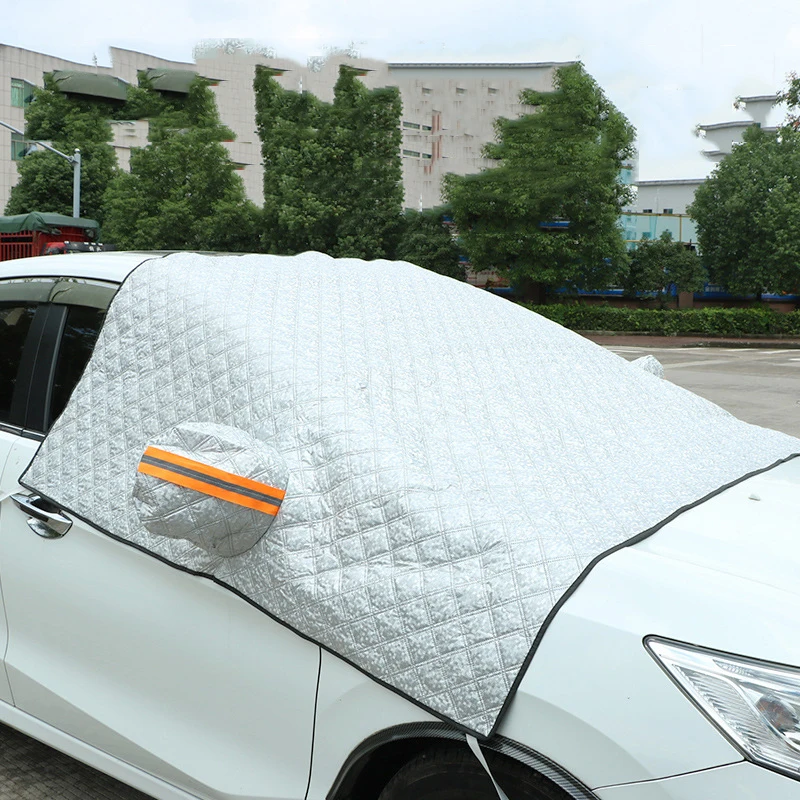 Оптовая продажа пользовательский зимний автомобильный Снежный щит чехол на лобовое стекло наружная алюминиевая пленка Солнцезащитный Теплоизоляционный