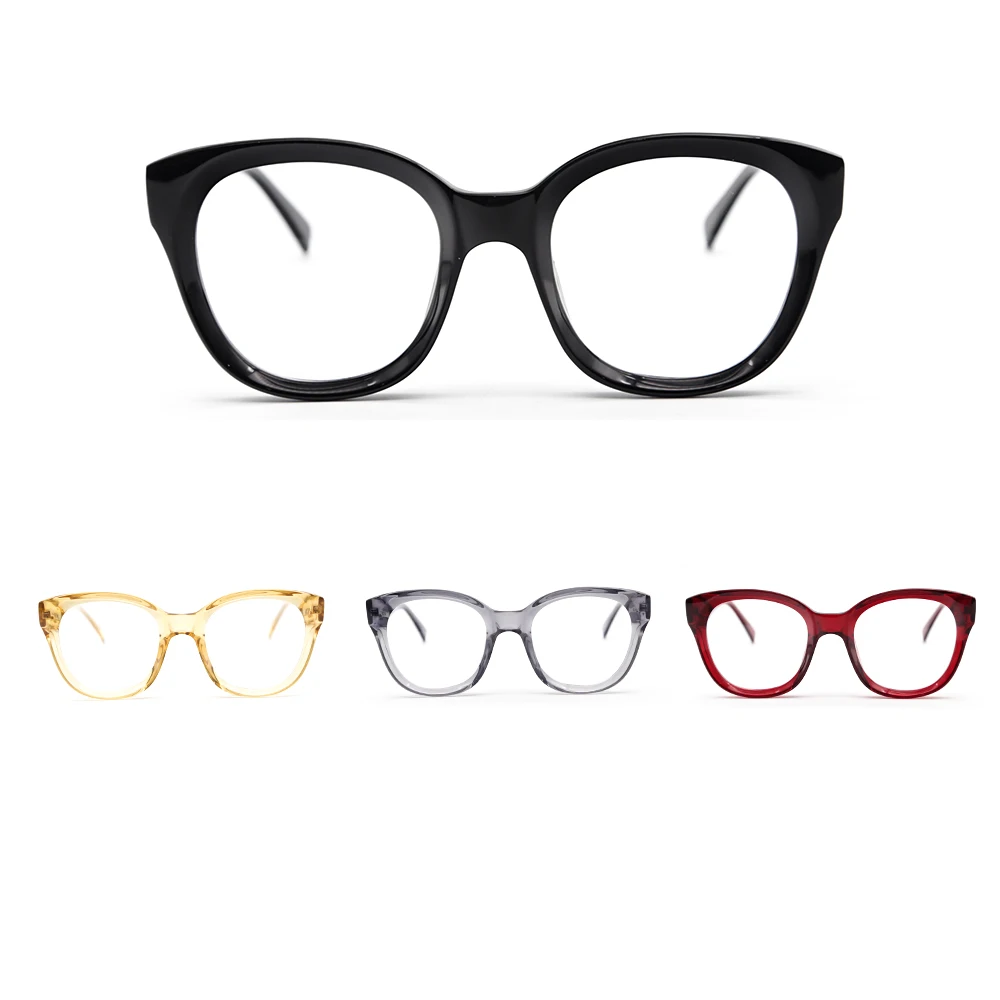 Модные прозрачные желтые ацетатные оптические очки с пружинным шарниром