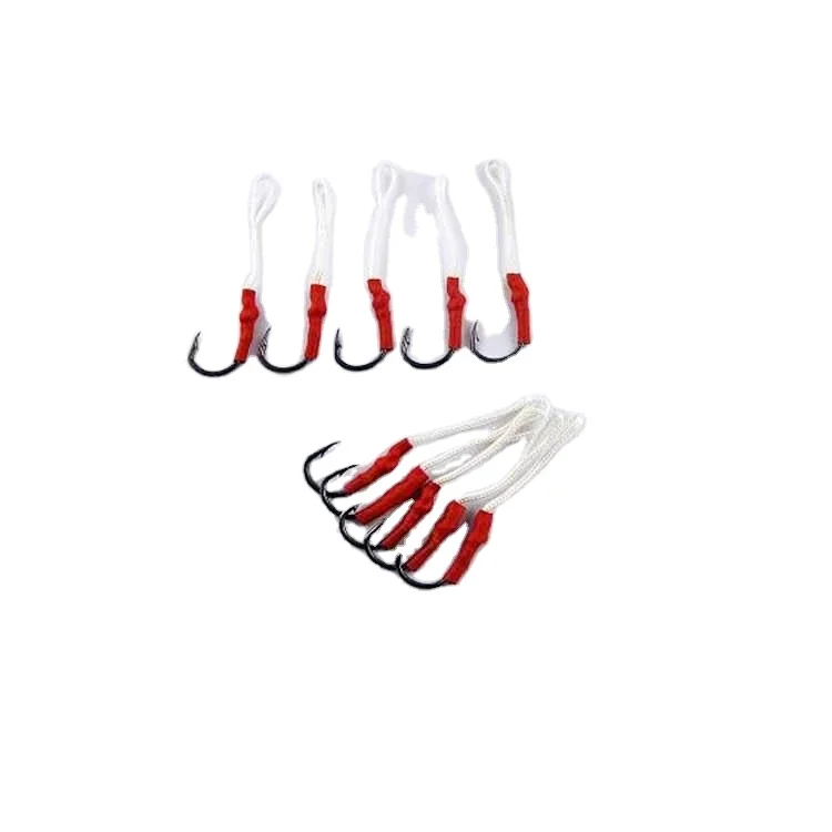 JSM Stainless Steel Fishing Barbed Assist Hook Line Single With Attract Fish Wholesale Tackle