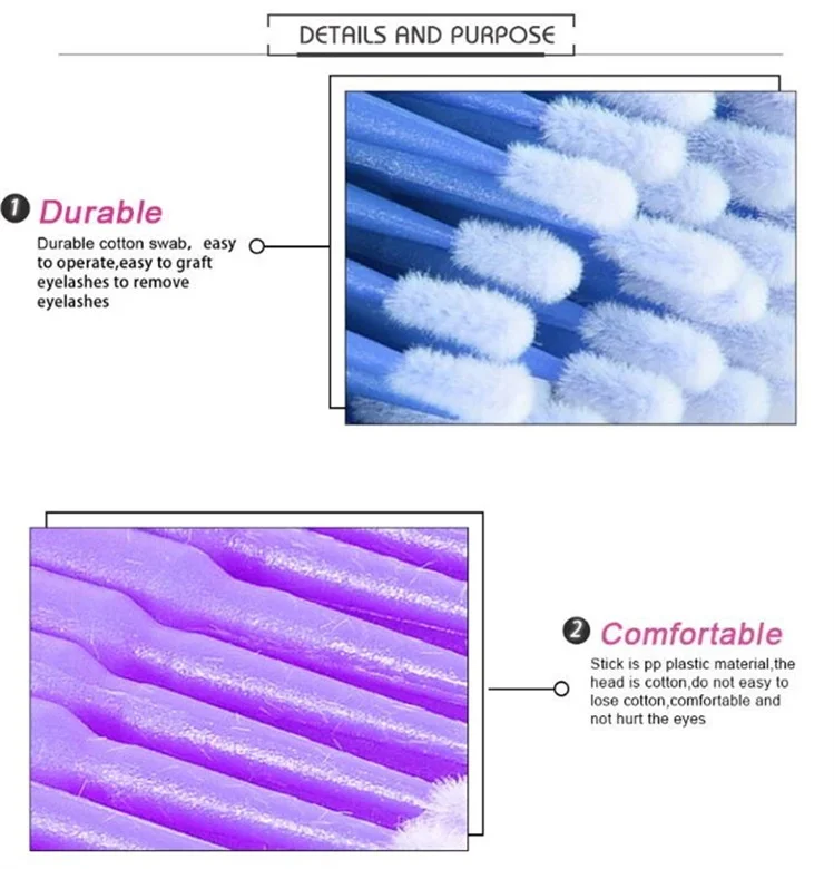 Good Sale 100pcs Disposable Dental Microbrush Brush Eyelash Extension Micro Applicator Microbrush