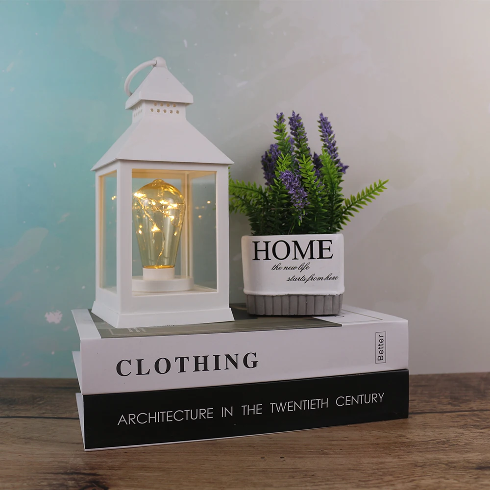 
white LED cable candle Plastic art decorative candle lantern 