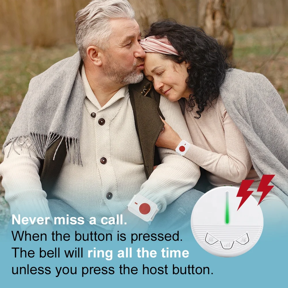 Wireless Long Range Pager Patient Call Buzzer System for Hospital Classroom with Emergency Button for Elderly Child