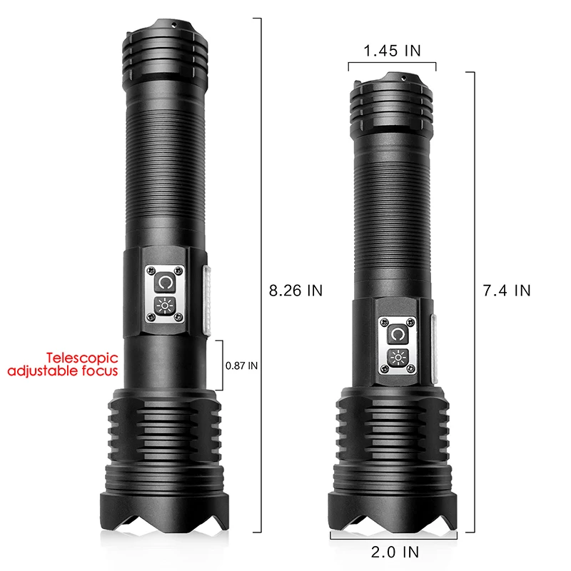 New white laser charging flashlight USB charging long-range telescopic focusing  with 5000mah  built-in battery laser flashlight