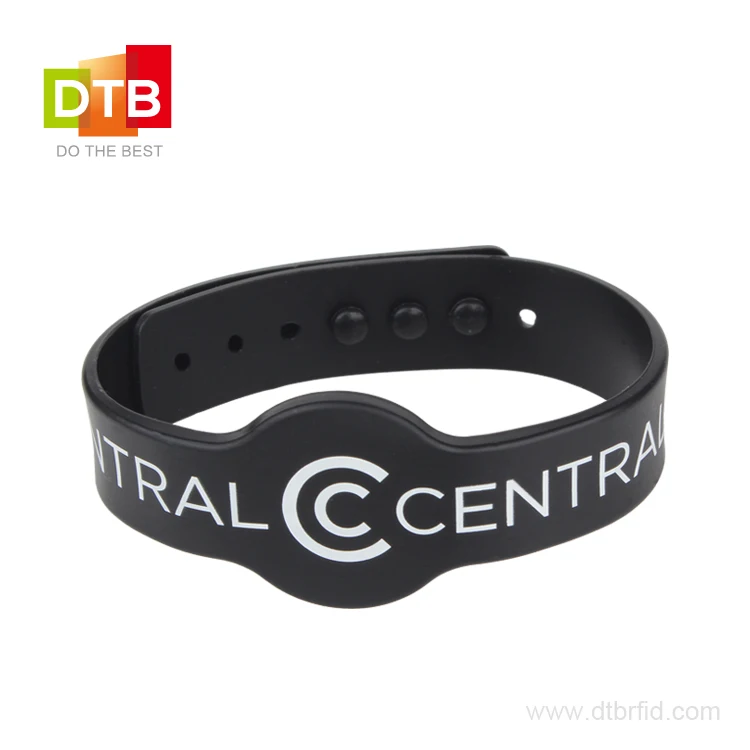DTB 13.56mhz Adjustable RFID Bracelet NFC Silicone