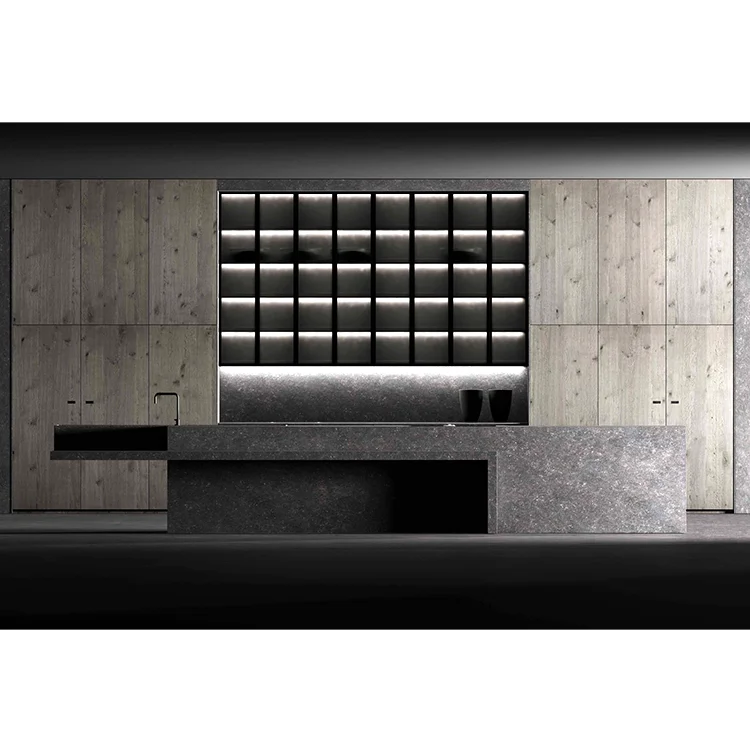 Melamine panel modern small space kitchen cabinet design for furniture