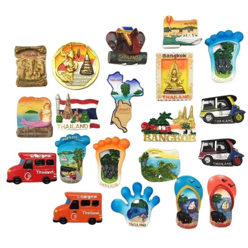 
Wholesale Travel Gifts Thailand Phuket Bangkok Resin Handmade Painted Cute Gift Toy Diy Sea Big Kid Cheap Fridge Magnet 