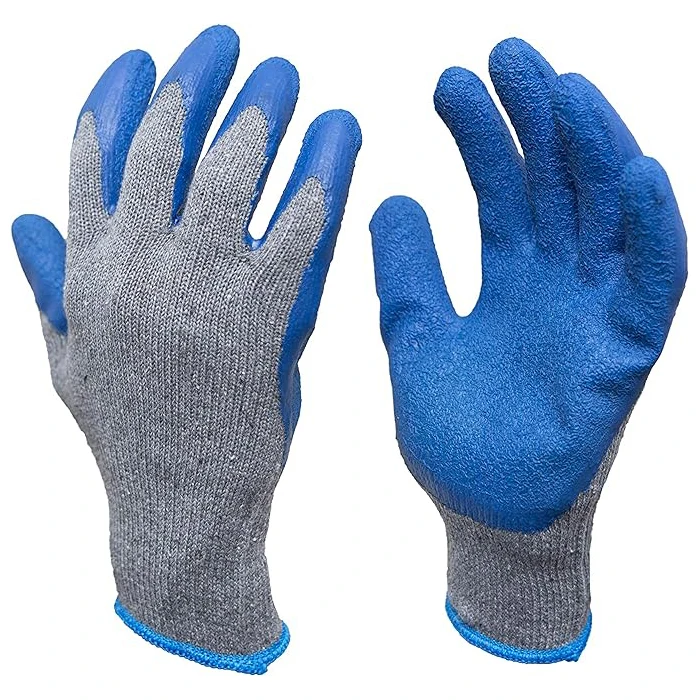 Gardening china 10G cotton crinkle latex palm costed hand protection work gloves with latex for women wholesale malaysia price