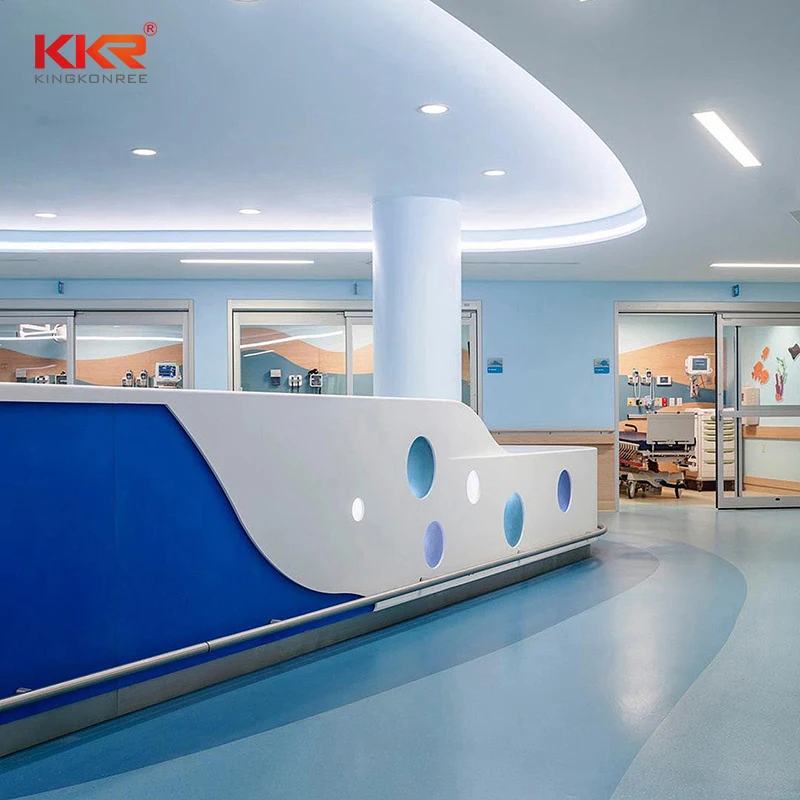 KKR стойка регистрации с твердой поверхностью для салона красоты OEM 3D стол на заказ