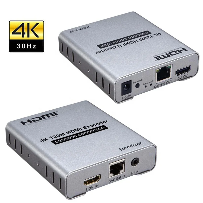 Xput HDMI 1.4 HDMI Extender Ethernet Transmitter Receiver 120M Over TCP/IP Cat5e/6 4K 30Hz