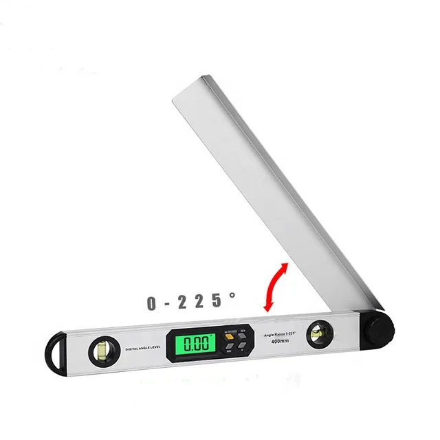 LARIX 400mm degree Angle Finder Spirit Level Measuring Gauge Meter Aluminum Alloy Digital Goniometer Electronic Protractor