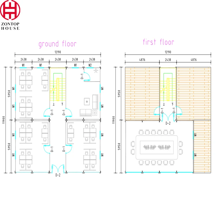 Zontop  modern easy assemble resort  2 room prefabricated steel modular container prefab houses homes