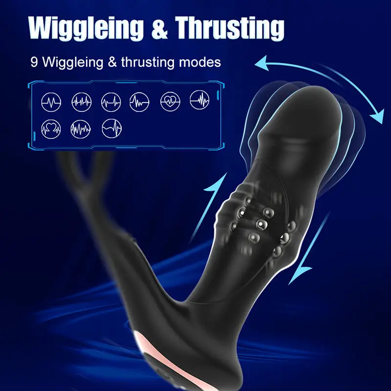 Waterproof Prostate Massager Stimulator Butt Delay Ejaculation Ring Toy Male Prostate Massage Vibrator Anal Plug For Men