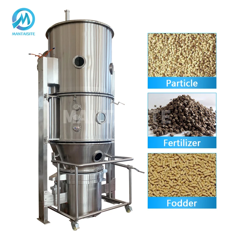 CE High Speed Fluid Bed Boiling Stainless Steel Granulator Price Protein Corn Germ Pellet Fluid Bed Dryer Granulator