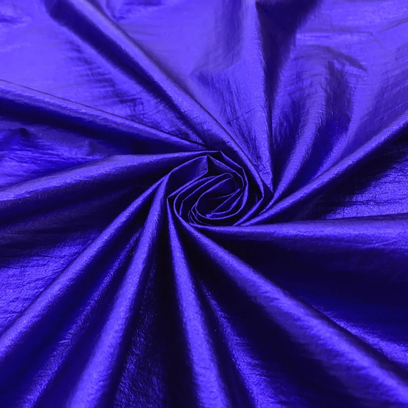 Shine Multi-Color Gold And Silver Corrugated Thin Nylon taffeta Gold Shiny PU Coated Down Jacket Fabric For Jackets Bags