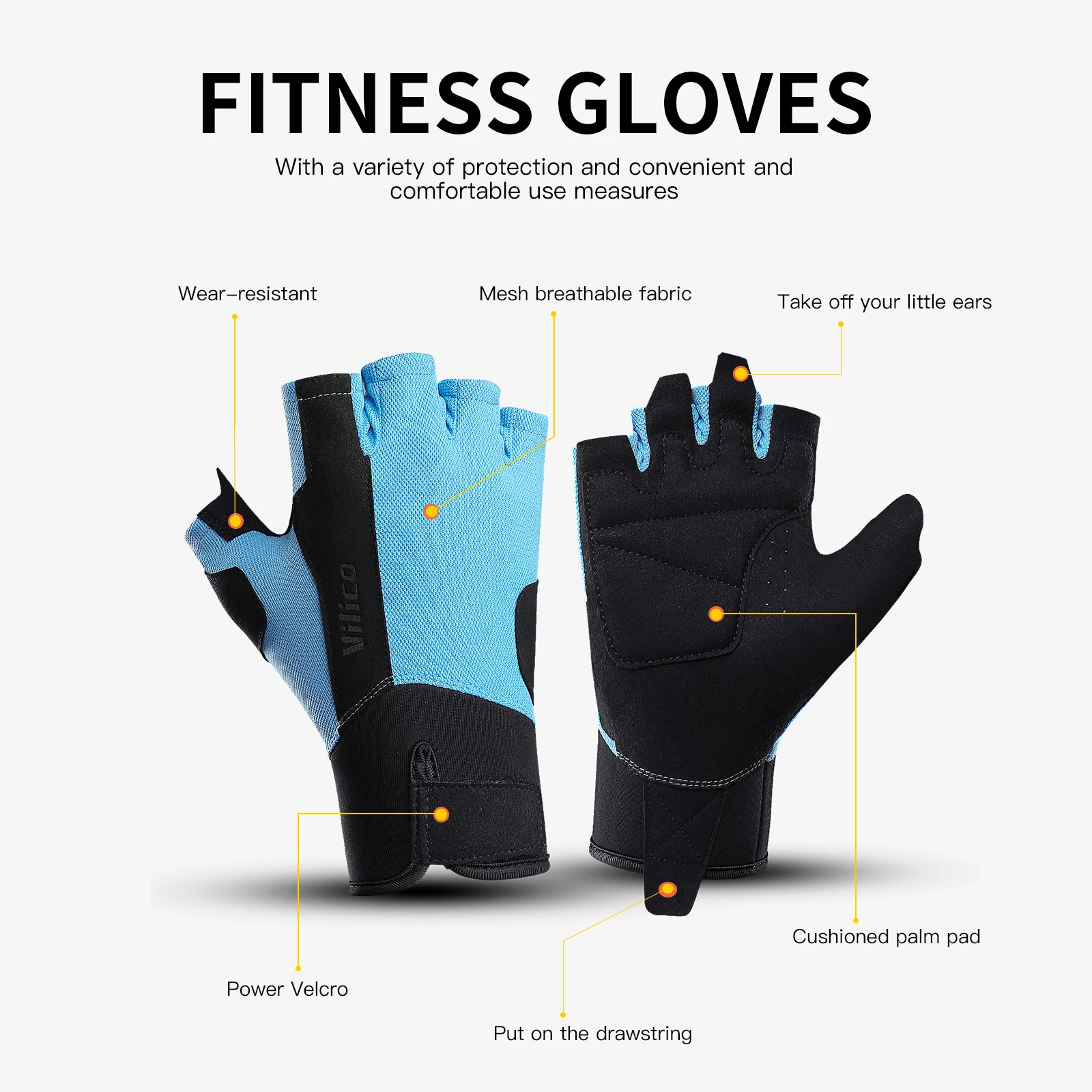 Breathable Workout Glove Wear-Resistant Outdoor Sports Gym Weightlifting Glove EVA Palm Pad Shockproof Fitness Glove for Racing