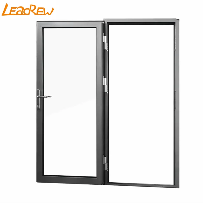 Standard Commercial Double Glass French Door Aluminum Casement Door Aluminum Swing Door