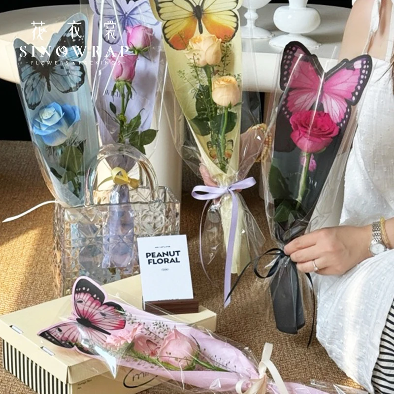 2024 new arrival butterfly sleeve  flower packing material