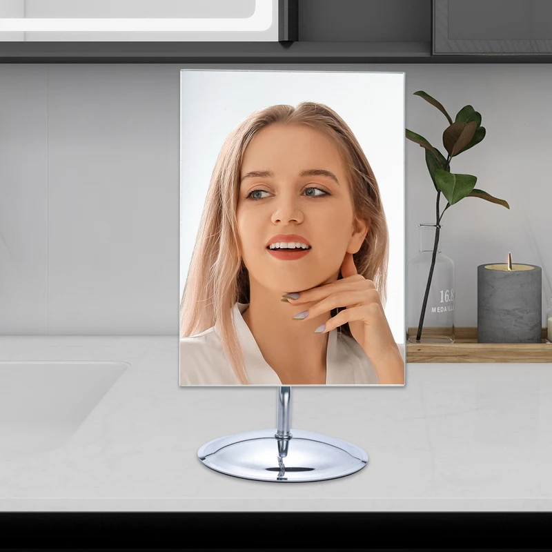 Новое стильное высококачественное компактное металлическое настольное зеркало для макияжа украшения ремесла поддержка пользовательского логотипа