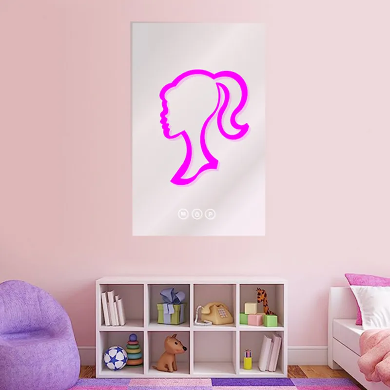 hello cute kitty Fashion make up mirrors pink light touch  switch For Bathroom Irregular Decorative Mirrors