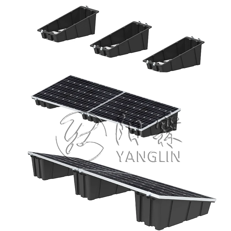 Solar Panel Photovoltaic UV Resistant PP Plastic Bucket Ballasted System Ground Mounting