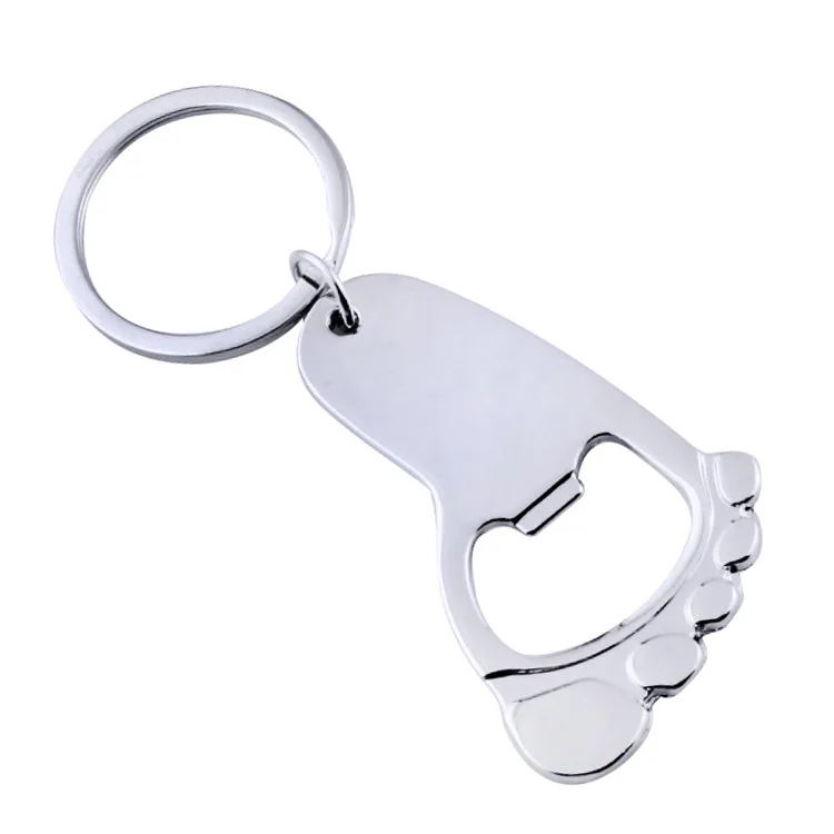 Foot Bottle Opener Keychain Metal Key Ring Beer Cap Corkscrew Gift Beer Cap Opener Kitchen Tools Accessories