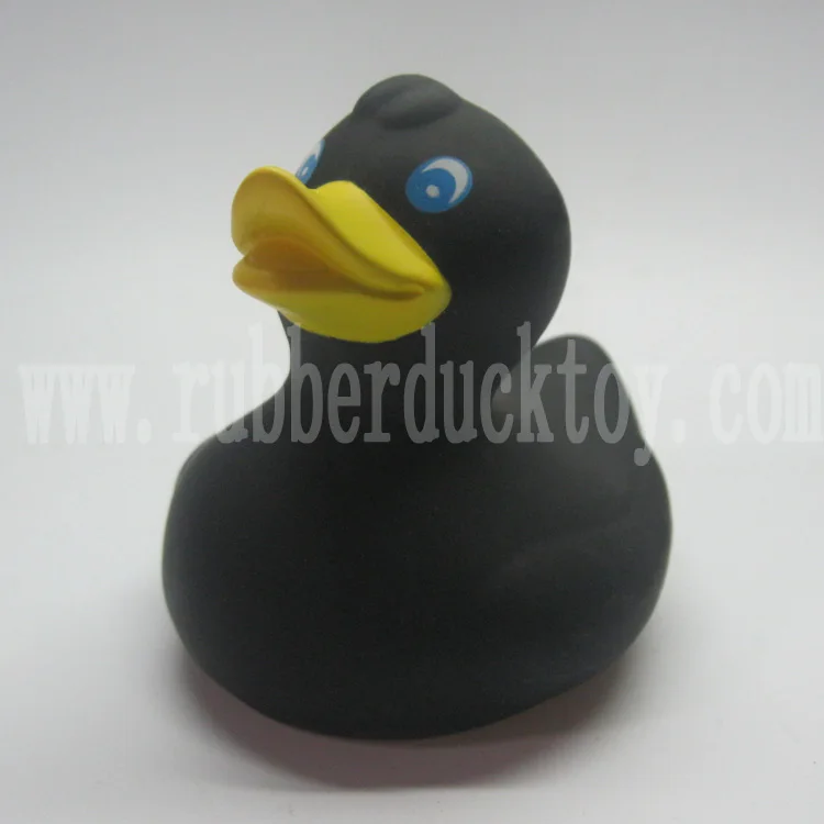 
7cm mini promotional black rubber duck with logo print , squeaky cheap black bath duck toy , floating black duck bath toy 