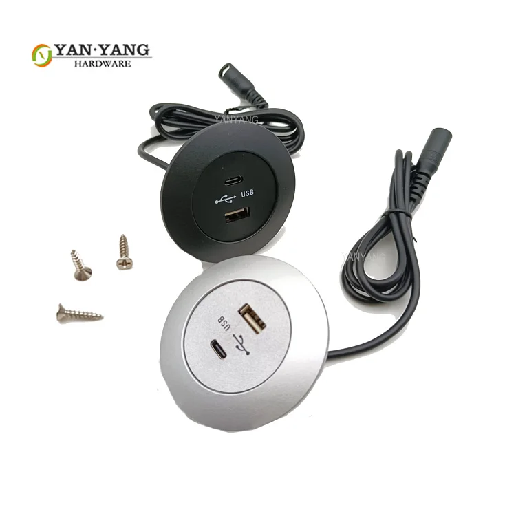 YANYANG 2 порта диван USB зарядное устройство 5V.2A черный офисный стол мини круглый двойной