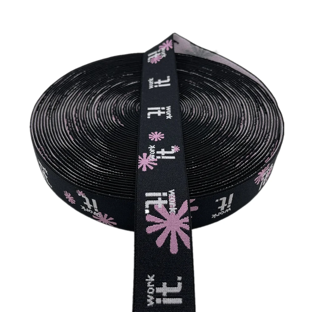 Factory custom logo design jacquard nylon elastic band for boxer