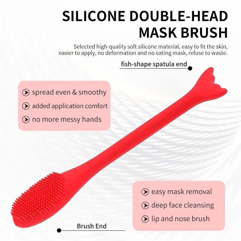 2 In 1 Double Sided Soft Flexible Silicone Face Mask Brush Facial Cleaning Cosmetic Tools Exfoliating Scrub Lip Brushes