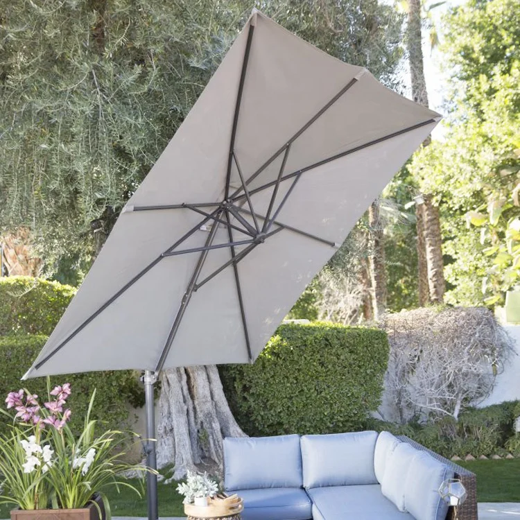 UV Protected Roma Offset Parasol 10 Ft Square Outdoor Hanging Umbrella