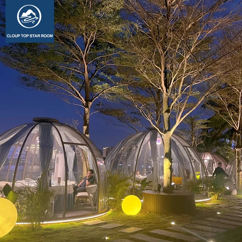 Custom Custom Waterproof Trade Show Tent Bubble Hotel Dome Tent With Man