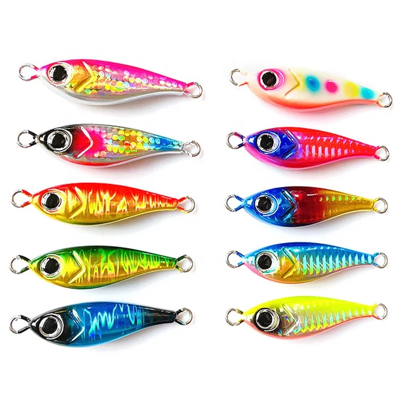KM  20g 30g 40g 60g  3D Printing Sinking Metal Jigs Lures Casting Fishing Bait Tackle