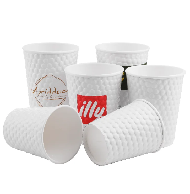 
new product coffe cup embossed dots double wall disposable paper tea cup yiwu factory arabic coffee cups 