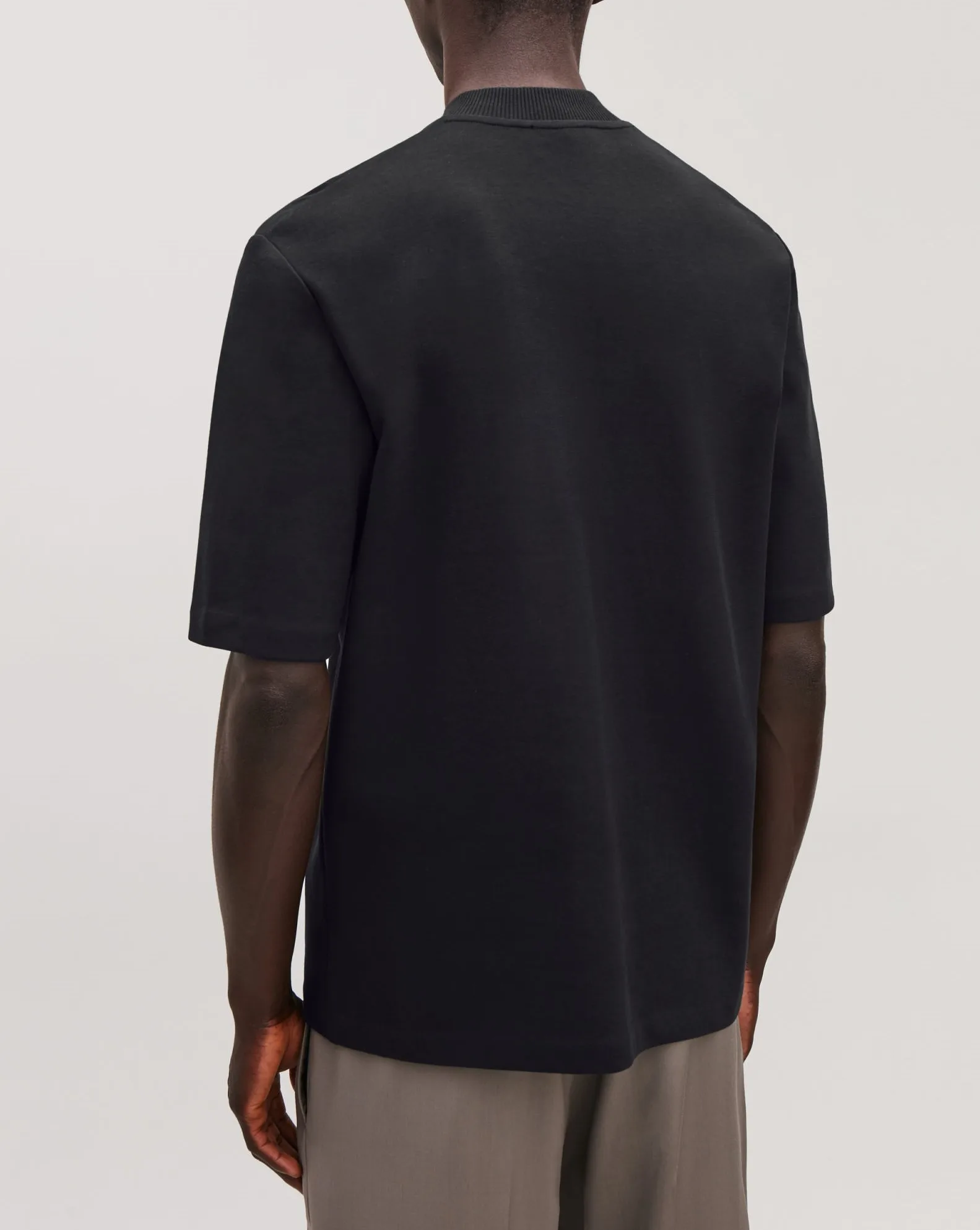 High Quality 100% Cotton Tshirts Custom Mock Neck Black T-shirt T Shirts Clothing for Wholesale Men Oversized Blank Plain Jersey