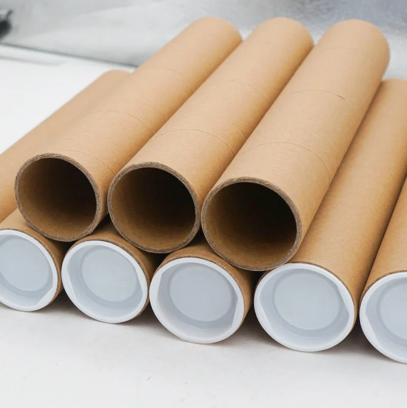 Customized Brown Kraft Mailing Postal Packaging Textile Roll Core Cardboard Paper Tube Factory