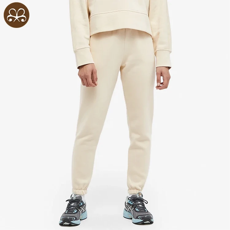 Women Skinny Fit Elastic Waist Cuff Custom Blank Plain Casual Fleece Sweatpants