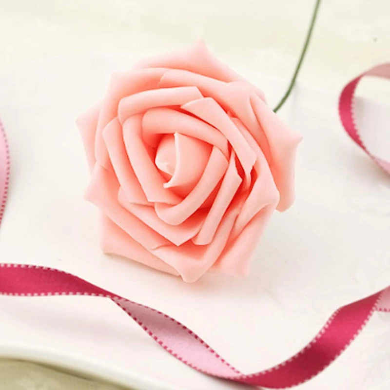 Artificial Flowers 25pcs Real Looking Dark Pink Roses For DIY Wedding Bouquets Centerpieces Arrangements Party Baby