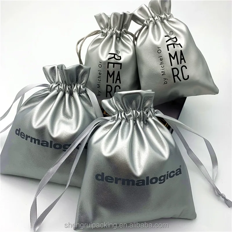 Серый Подарочный браслет из искусственной кожи с рюшами, кожаная сумка для макияжа