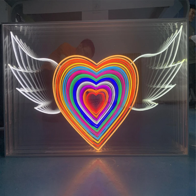 Led Neon Mirror Customized Led Strip Infinite Neon Indoor and Outdoor Sign infinity mirror led